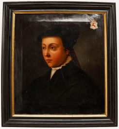 German School - 19th Century Oil, Portrait of Ursula Sophia von Hirschberg