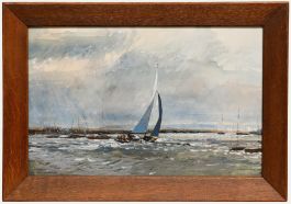 Philip Bulson - Framed 20th Century Watercolour, Sailing Near the Solent