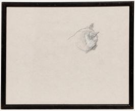 Mid 20th Century Graphite Drawing - Cat's Head