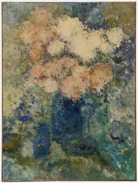 Mid 20th Century Oil - White Hydrangeas