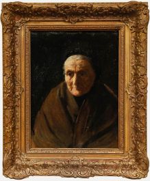 Framed Late 19th Century Oil - Portrait of an Elderly Woman