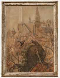Gerard Westermann - 1943 Watercolour, View of the Westerkerk