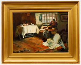 D. Knight after Frank Bramley - 1911 Oil, A Hopeless Dawn