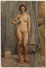 Early 20th Century Oil - Standing Female Nude