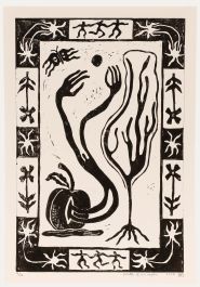 Lorella Bianco - 2025 Linoprint, Death of an Apple