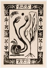 Lorella Bianco - 2025 Linoprint, Death of an Apple IIII