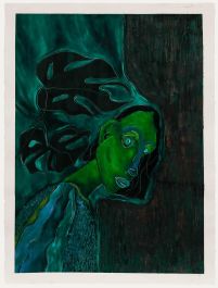 Lorella Bianco - 2022 Oil, Green Portrait