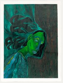 Lorella Bianco - 2022 Oil, Green Portrait