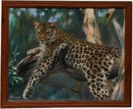 Joel Kirk - 20th Century Pastel, Resting Leopard