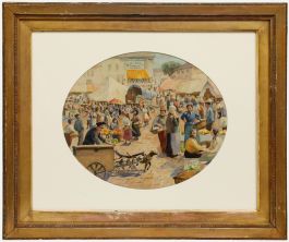Walter Gooch Schroder - 1928 Watercolour, Market Day
