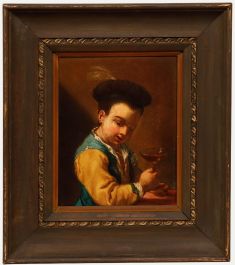 After Antonio Amorosi (1660-1738) - Oil, Boy with Glass of Wine