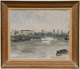 20th Century Oil - View of the Thames