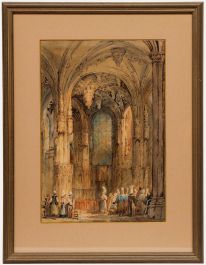 Manner of Samuel Prout - 19th Century Watercolour, Cathedral Interior