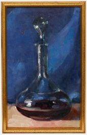 British School - 20th Century Oil, Study of a Wine Decanter