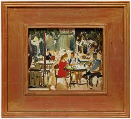 Yakov Tarasovich Besperstov - 1972 Oil, Café Scene