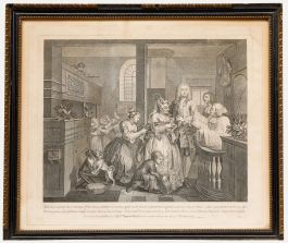 William Hogarth - 1735 Engraving, A Rake's Progress: The Marriage