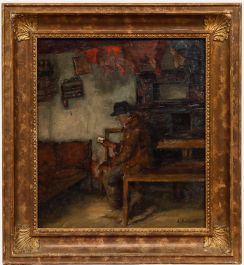 Eugene Dekkert - Early 20th Century Oil, Reading the Bible