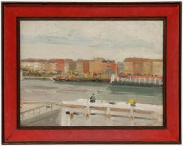 Edmond De Meulenaere - Early 20th Century Oil, Lively Quay