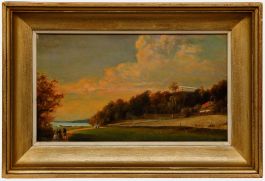 19th Century Oil - Strolling in the Park