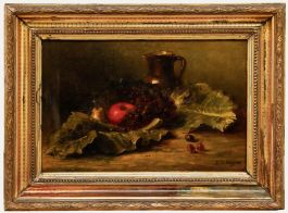 V. D. Haegen - 19th Century Oil, Still Life with Fruit