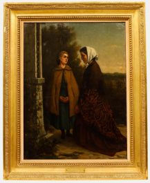 Attributed to Charles De Groux - 19th Century Oil, La Prière