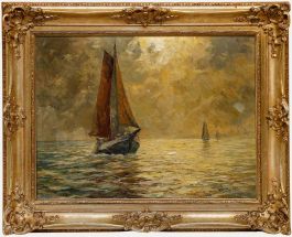 Walter Scholei-Breslau (1891-1958) - Framed 1955 Oil, Returning Home