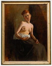 Carl Heigl - 1893 Oil, Nude with Red Hair