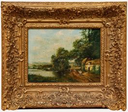 19th Century Oil - Riverside Cottage
