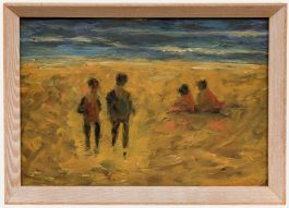 Framed 20th Century Oil - Beach Bathers