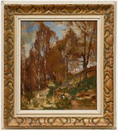 Attributed to Thomas Hamilton Crawford - Early 20th Century Oil, An Autumn Walk