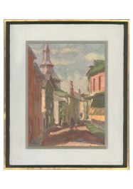 Mid 20th Century Oil - Continental Street Scene
