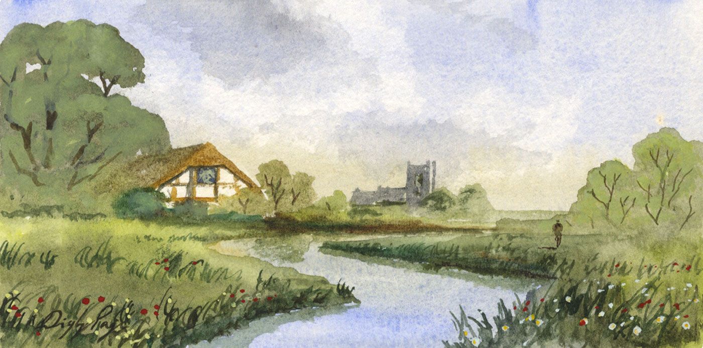 Digby Page - Contemporary Watercolour, Rural Bliss