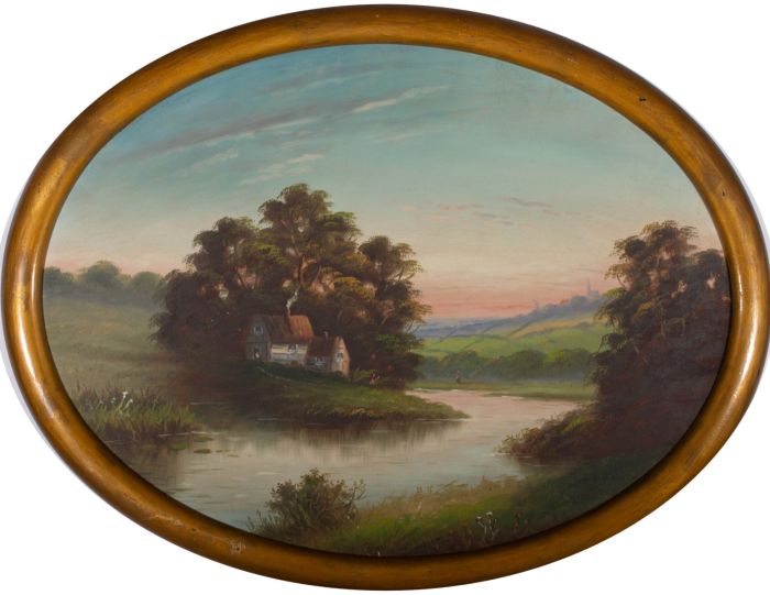 Early 20th Century Oil - Riverside Cottage