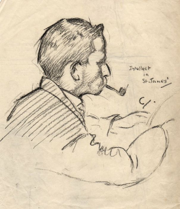 Christopher Catlin RBA - Early 20th Century Portrait "Intellect in St. James"
