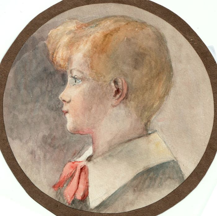 Lovely 19th Century Watercolour Portrait of a Boy
