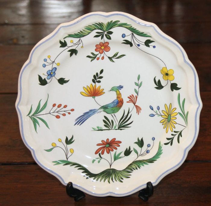 Gien Oiseaux de Paradis Cake Plates Pair