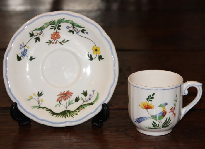 Gien Oiseaux de Paradis Espreso 3 Cups and 3 Saucers