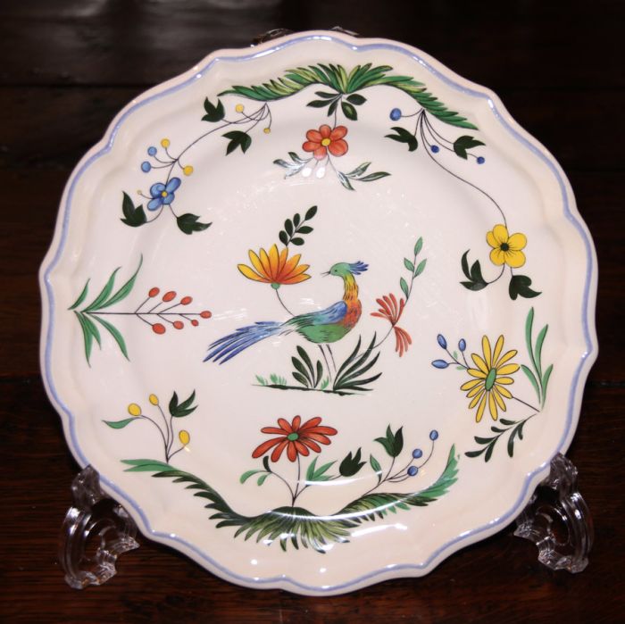 Gien Oiseaux de Paradis Dessert Plates, Pair