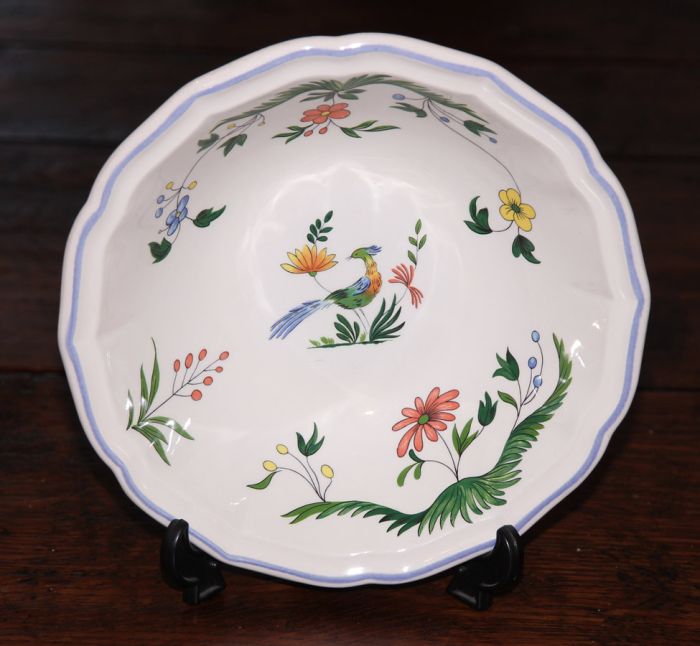 Gien Oiseaux de Paradis Salad/Cereal Bowls, Pair