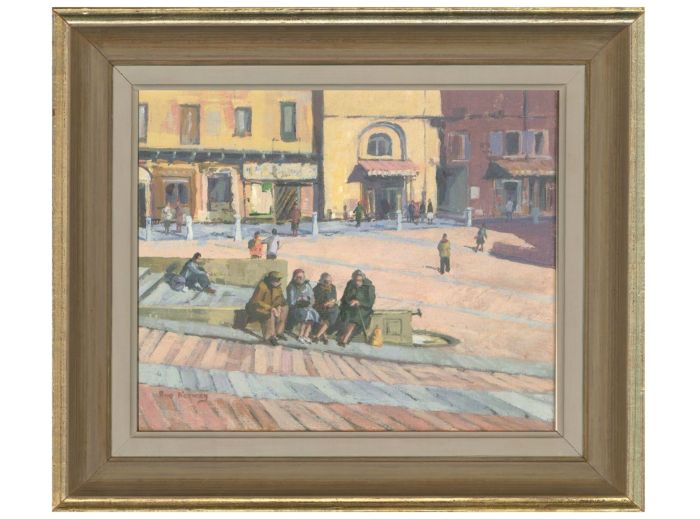 Ron Kenway - Contemporary Oil, Old Friends In The Town Square