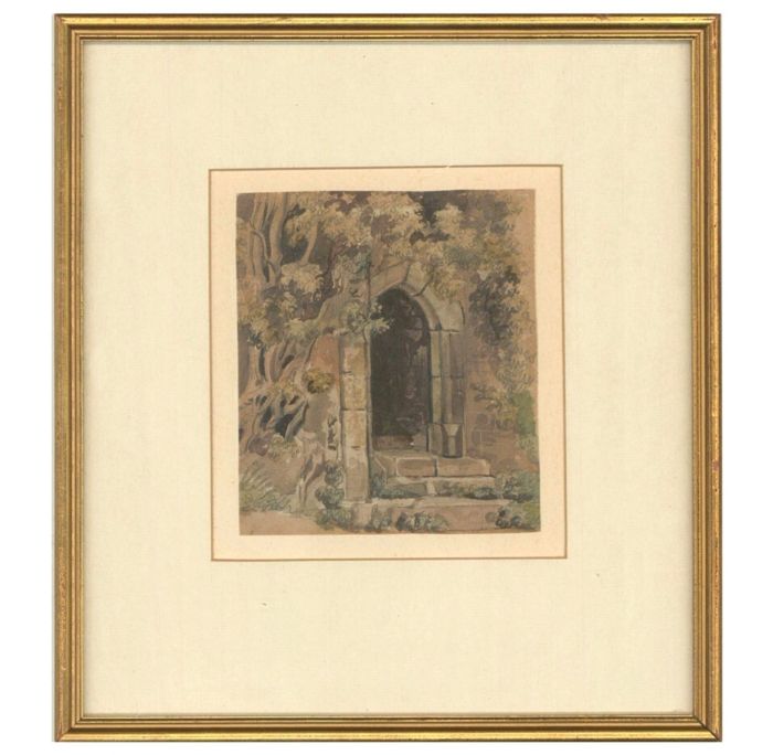 Edward Matthew Ward RA (1816-1897) - 1834 Watercolour, Doorway at Raglan Castle
