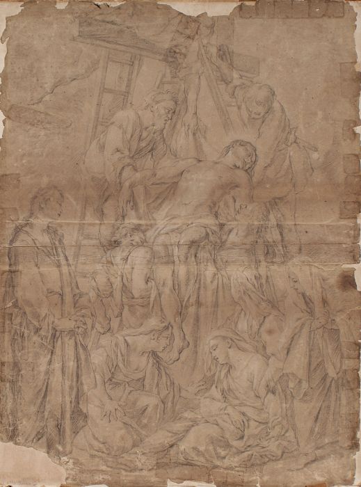 The Lamentation, a 17th Century Graphite Drawing after Rubens