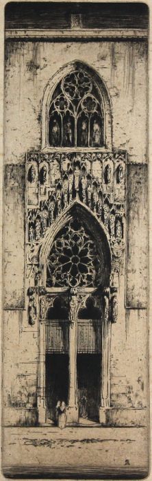 Frederick A Farrell, Glasgow 1882-1935 - A Medieval Doorway Etching