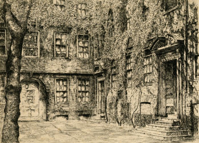 Edward J Cherry F.R.S.A. - Etching Pump Court, Temple