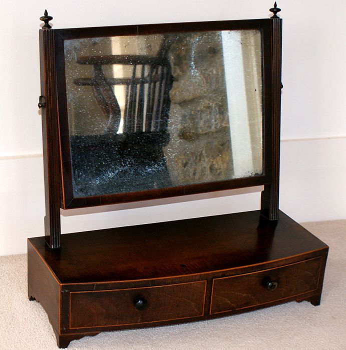 George III Mahogany Toilet Mirror with Original Glass
