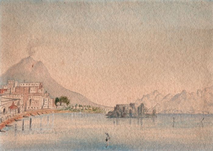 19th Century watercolour of a Harbourside View