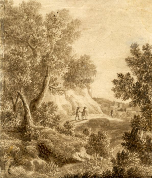 Excellent 18th Century Italian Monochrome  Watercolour