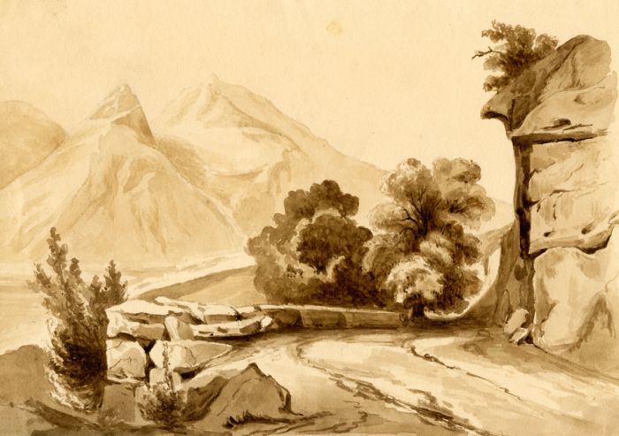 Excellent 19th Century Italian Monochrome  Watercolour
