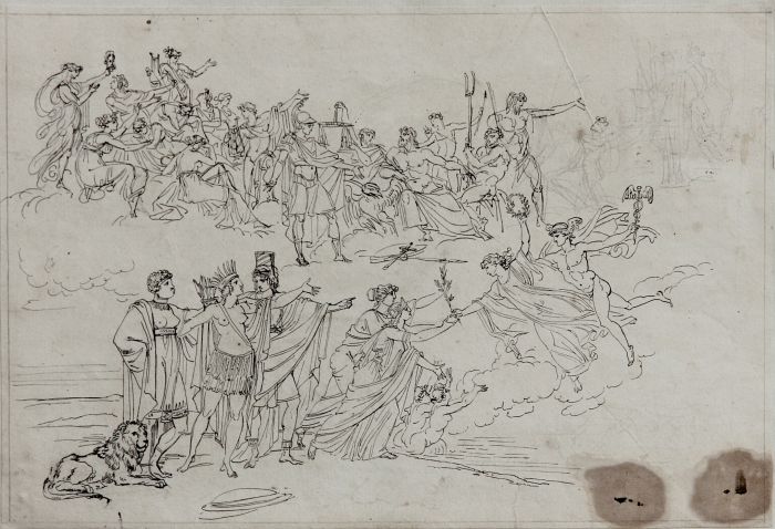 Fine 19C Italian Pen and Ink Drawing