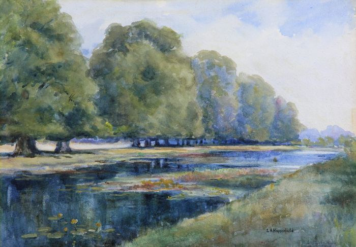 Laura Annie Happerfield - The Long Water, Hampton Court Park, Watercolour